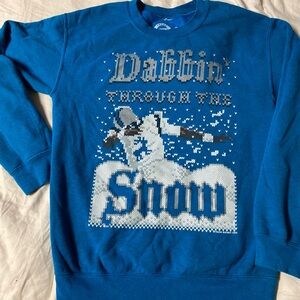 Blue Dabbin' Through The Snow Sweater